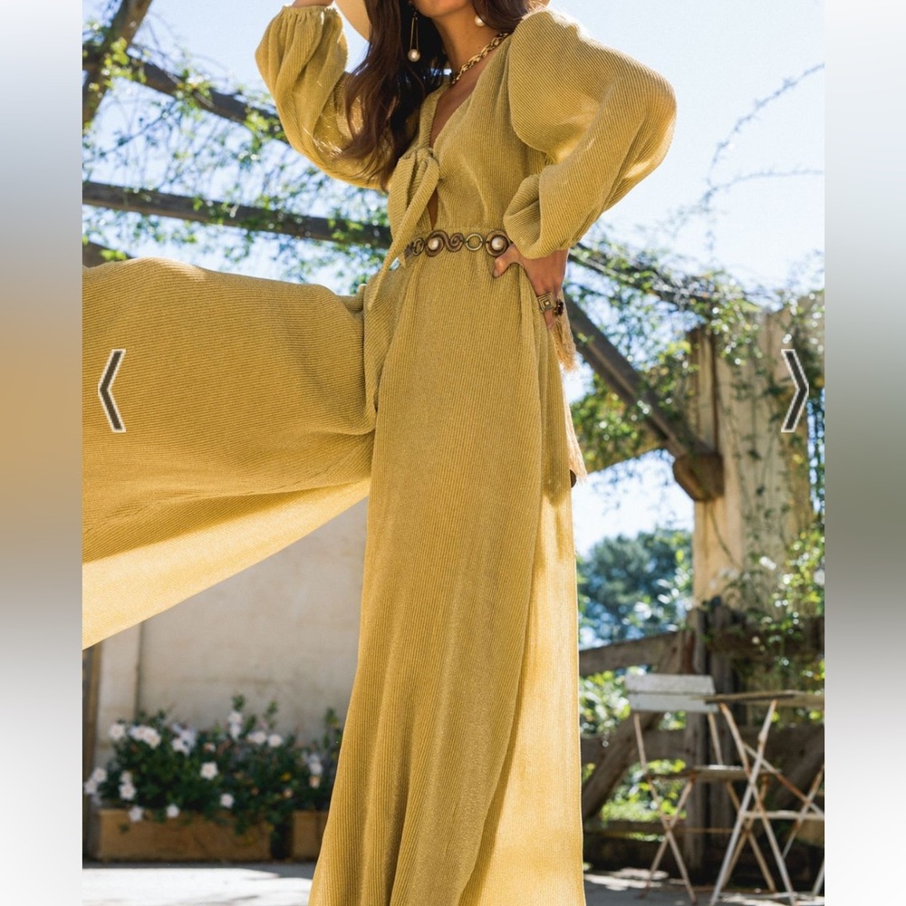 Nine lives bazaaar gold jumpsuit new